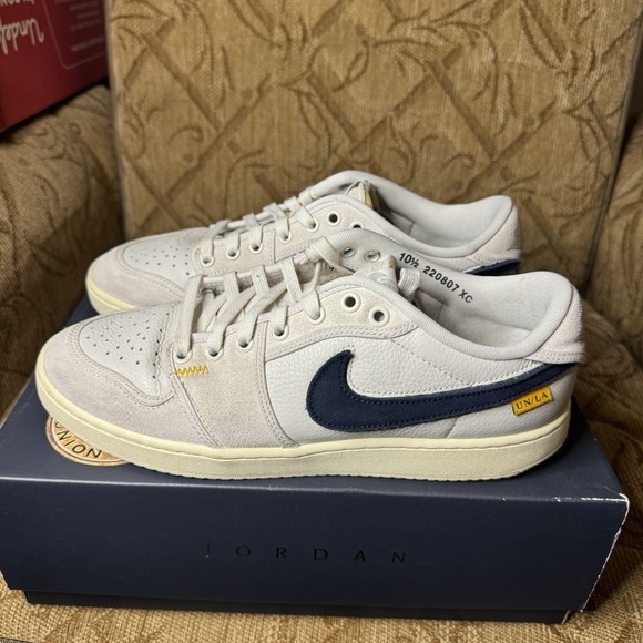 Size 10.5 - Air Jordan 1 KO Low Union LA Sail Neutral Grey-Muslim- DZ4864 100 - Picture 1 of 11